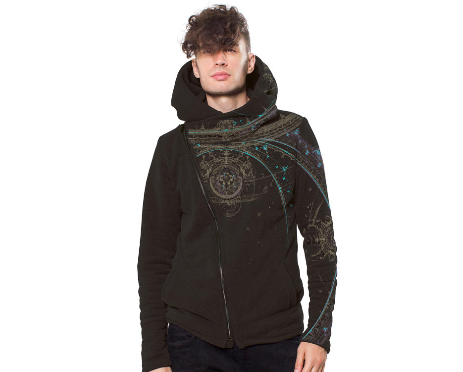 psychedelic hoodie for men with portal design